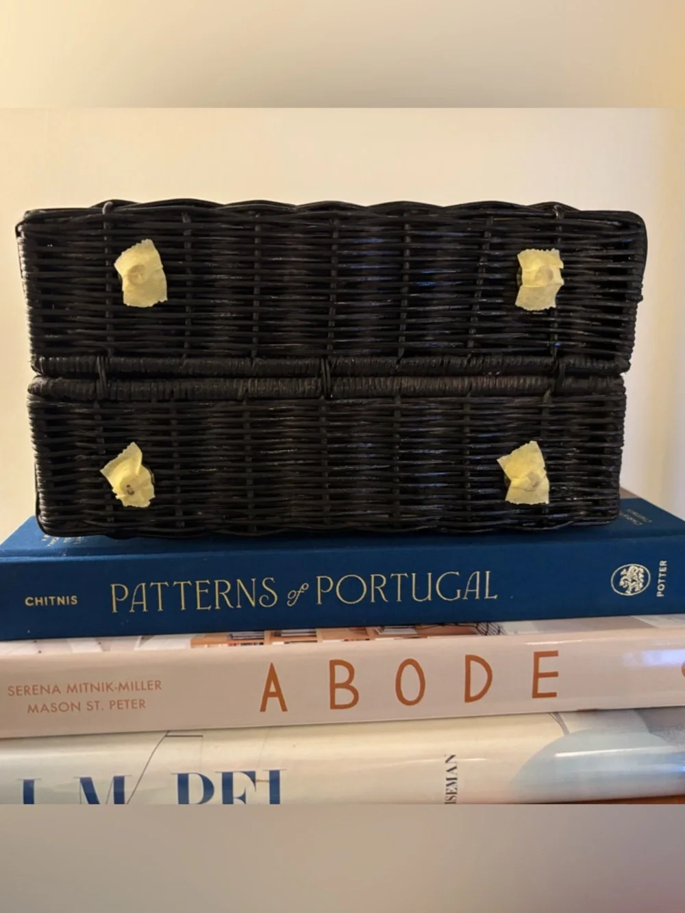 New with Tag Black Rattan Wicker Top Handle Bag - Picture 8 of 14